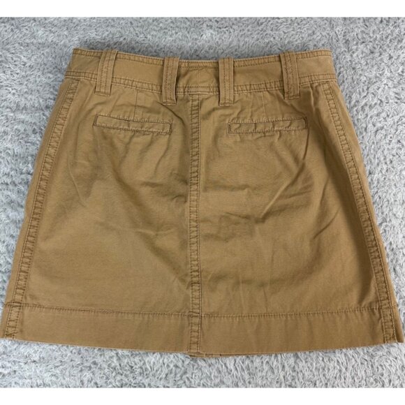 J. Crew Womens Khaki Button Front Mini Skirt Size 0 Y2K Classic NWT Cotton - Picture 4 of 9